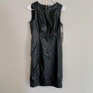 Calvin Klein Faux Leather Sleeveless Dress
